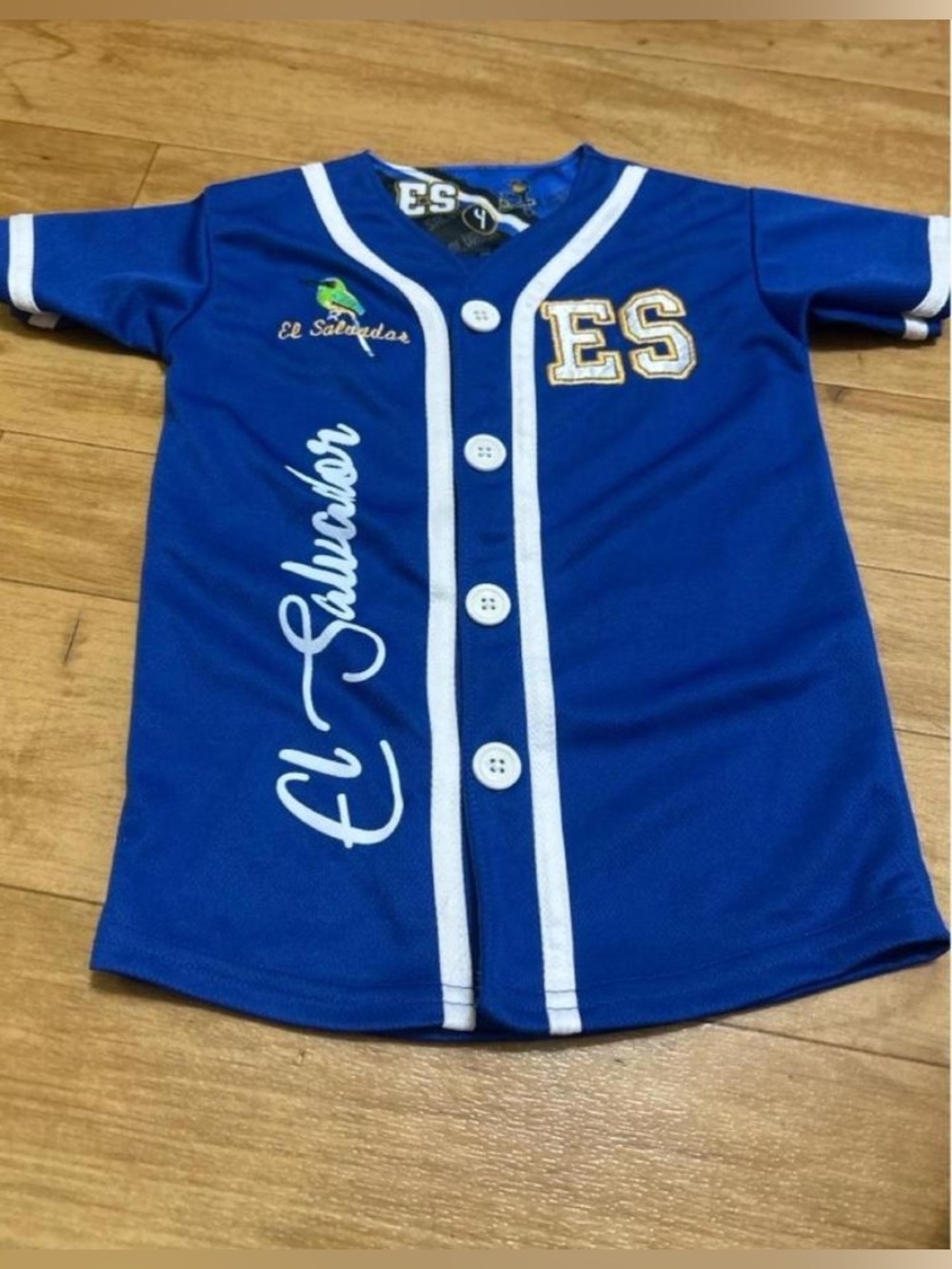 El Salvador Kids Blue Baseball Jersey with White Trim